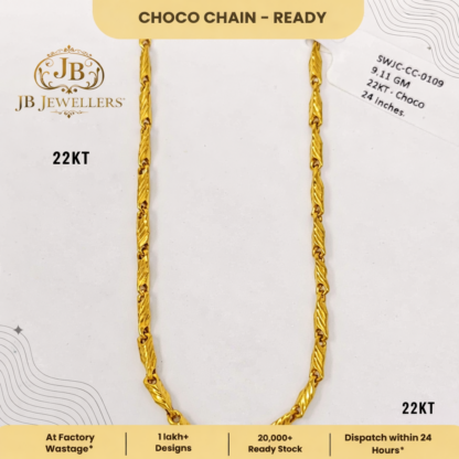 22KT Choco Chain – Ready Stock (24 Inches) – JB Jewellers