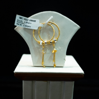 18KT Gold Designer Bali Earrings for Women | Traditional Hoop Earrings