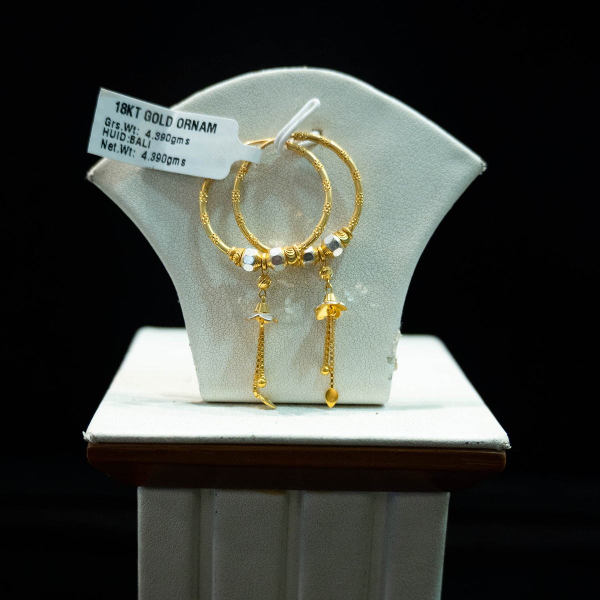 18KT Gold Designer Bali Earrings for Women | Traditional Hoop Earrings