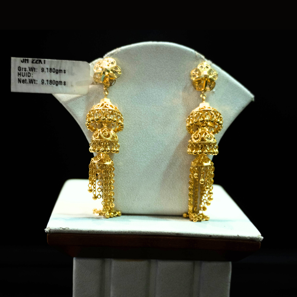 22KT Gold Traditional Jhumka Earrings for Women | Premium Bridal Earrings